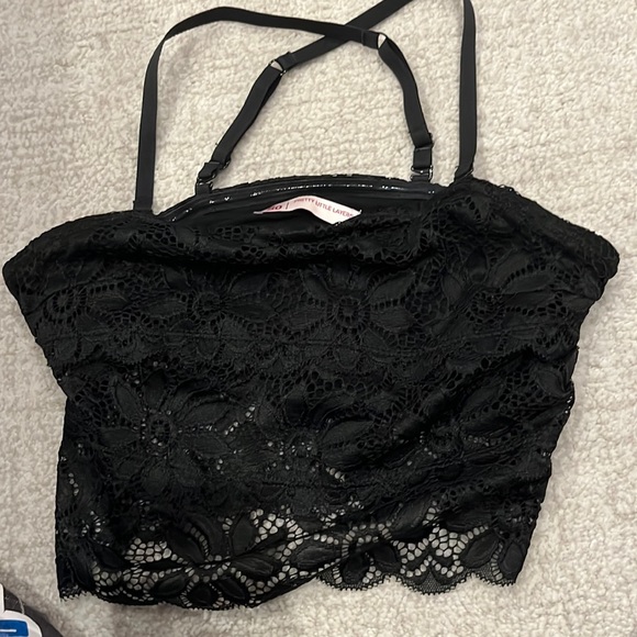 SO Tops So Pretty Little Layers Lace Crochet Strapless Bandeau